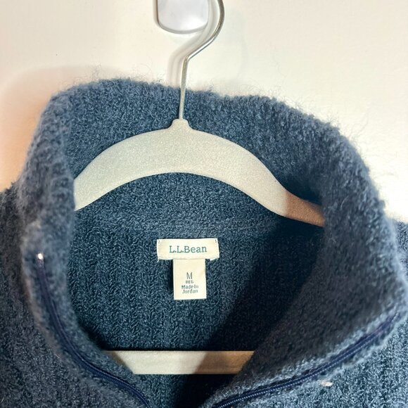 L.L. Bean Cozy Cloud Wool Blend Quarter Zip Fleece Soft Pullover Sweater Medium - Picture 2 of 4